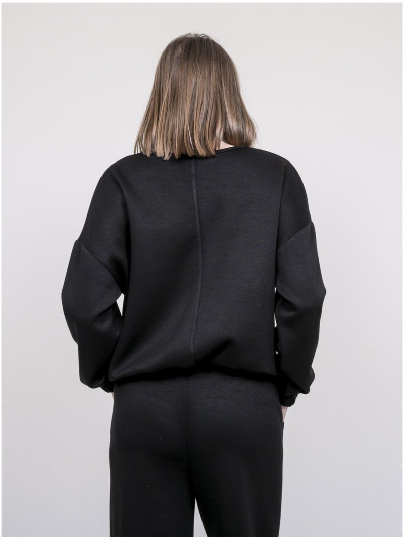 Yseult sweatshirt met tweeddetails Zwart - Kiabi