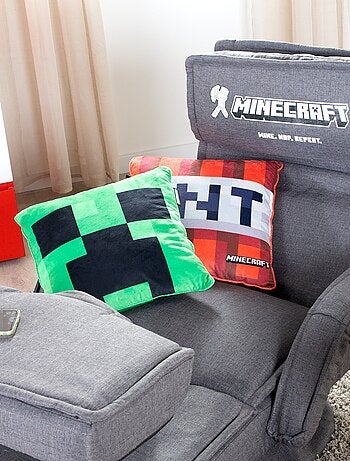 Zacht decoratief kussen van velours stof 'Roba' - Minecraft Creeper