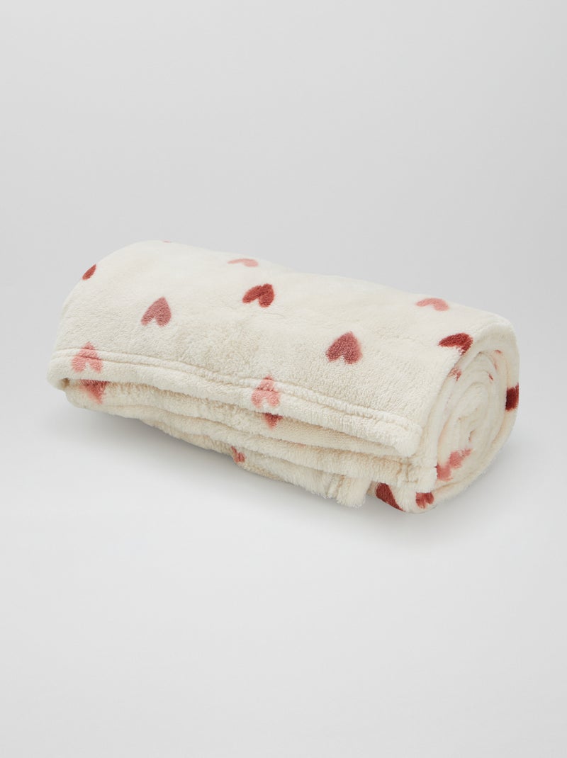 Zacht deken met print en fleece-effect ROSE - Kiabi