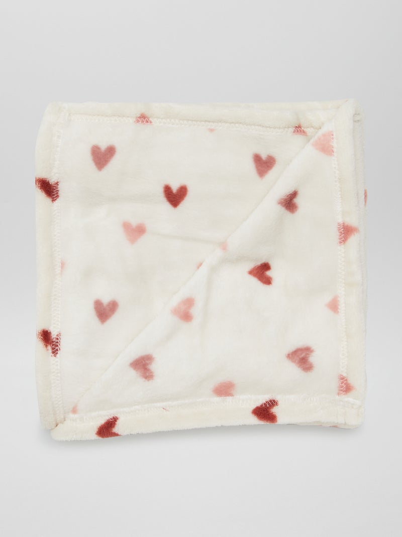 Zacht deken met print en fleece-effect ROSE - Kiabi