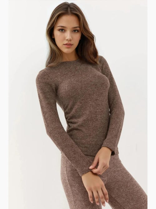 Zacht getextureerde blouse met lange mouwen hiccup - Kiabi