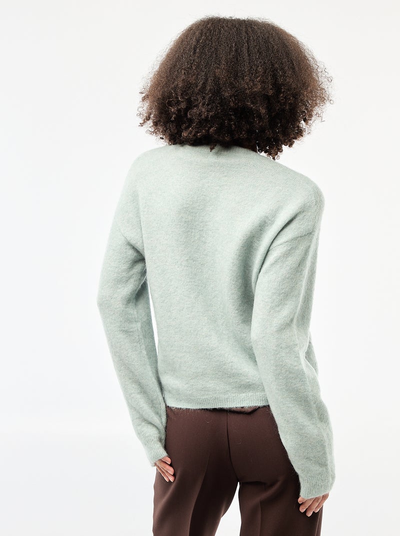 Zacht vest van wol en mohair Blauw - Kiabi