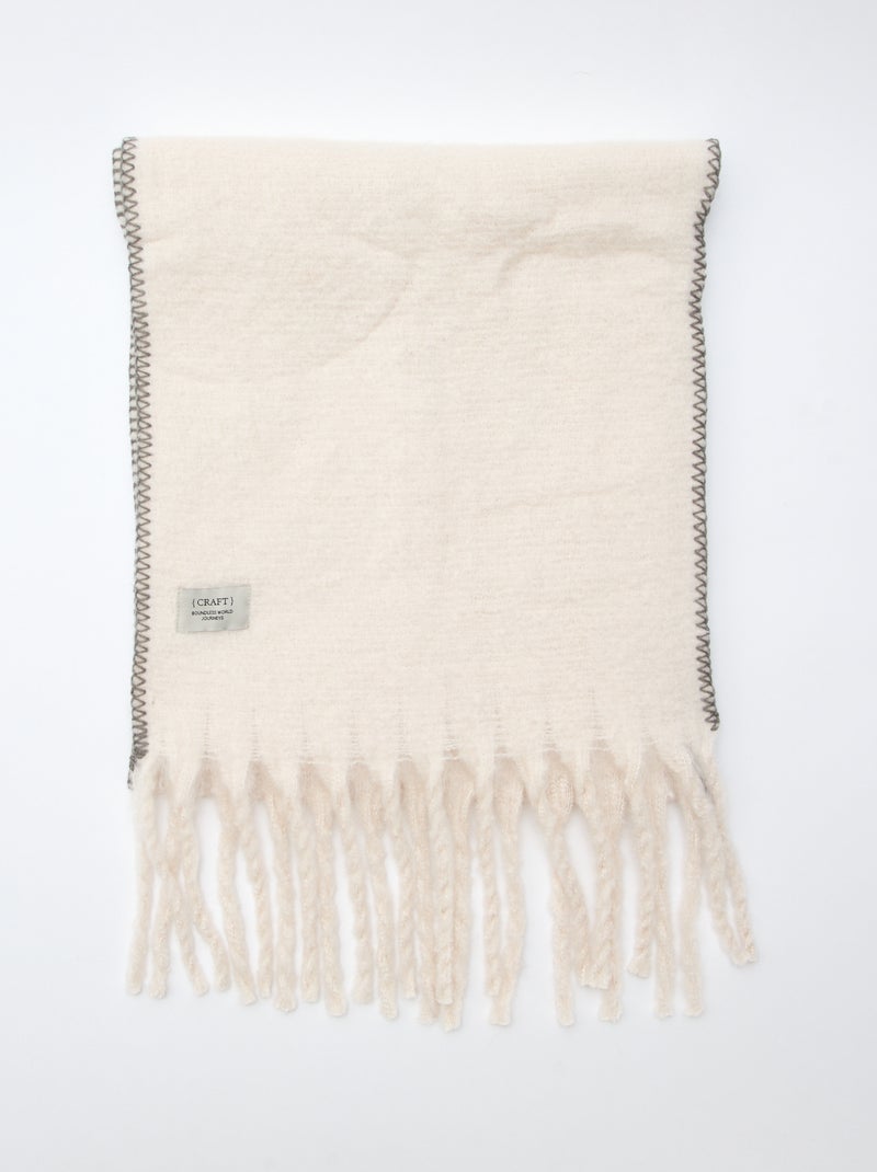 Zachte dikke sjaal met franjes Biege - Kiabi