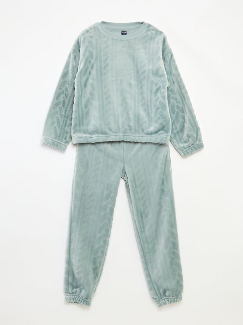 Zachte, effen, tweedelige pyjama - Kiabi