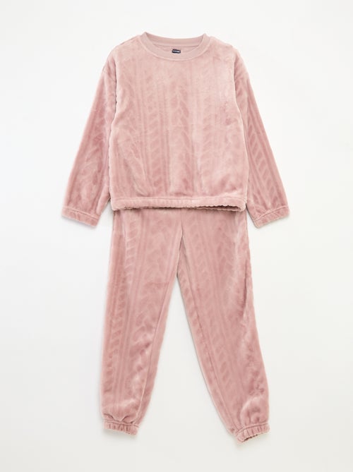 Zachte, effen, tweedelige pyjama - Kiabi