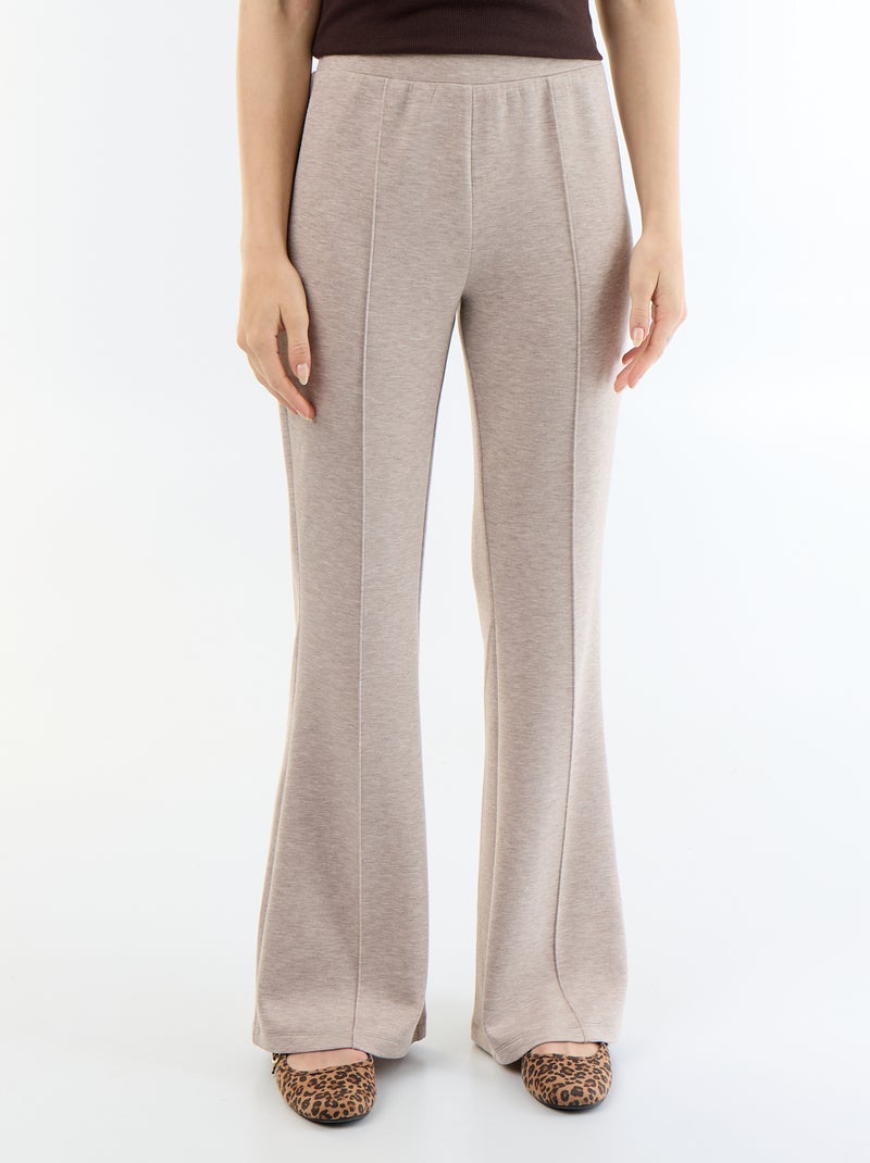 Zachte flare broek Biege - Kiabi