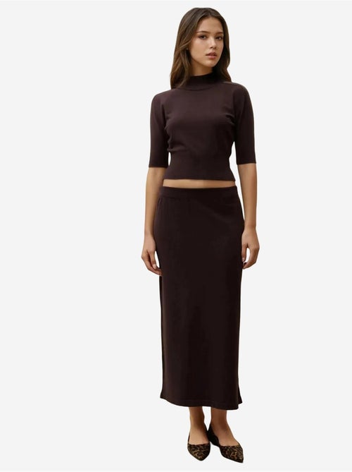 Zachte midi-rok van gebreide stof met textuur hiccup - Kiabi Zachte midi-rok van gebreide stof met textuur hiccup - Kiabi