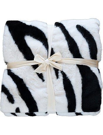 Zachte plaid met zebraprint en een achterkant van fluweel