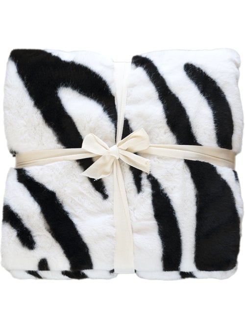 Zachte plaid met zebraprint en een achterkant van fluweel - Kiabi Zachte plaid met zebraprint en een achterkant van fluweel - Kiabi