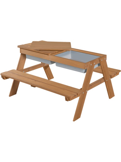 Zand- en watertafel van massief hout voor picknick - 4 personen 'Roba outdoor+ play' - Kiabi