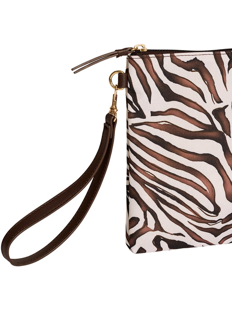 Zebra zomerse clutch tas complementos Zwart Bruin Wit - Kiabi