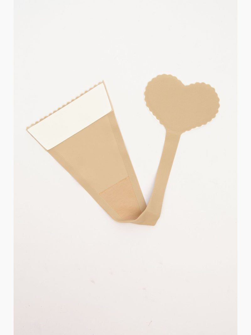 Zelfklevende string met diepe halslijn penti Klei-beige - Kiabi