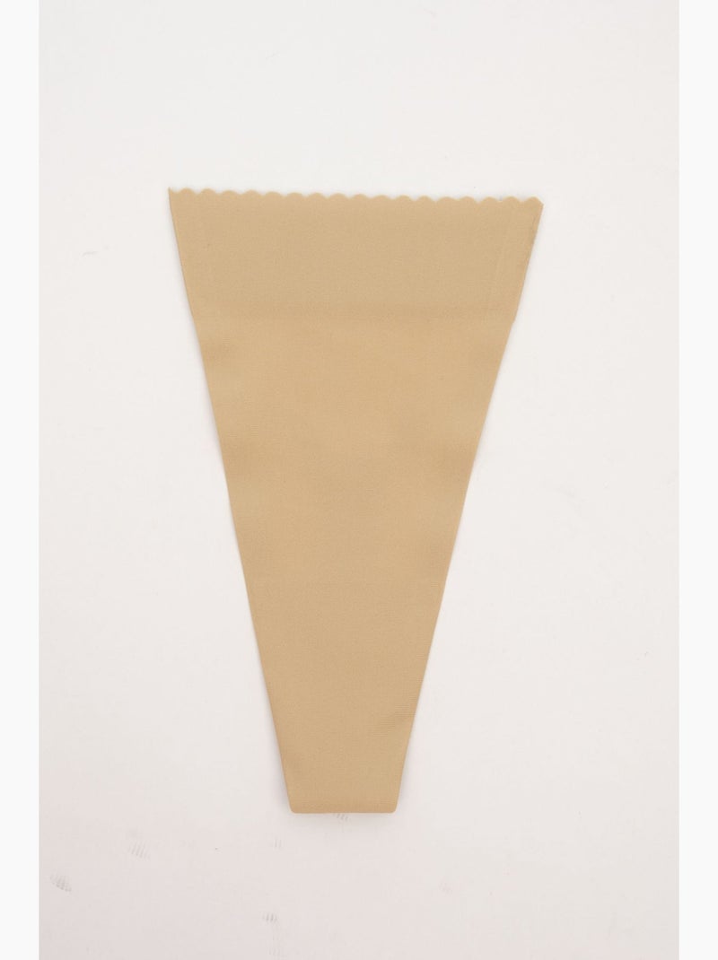 Zelfklevende string met diepe halslijn penti Klei-beige - Kiabi