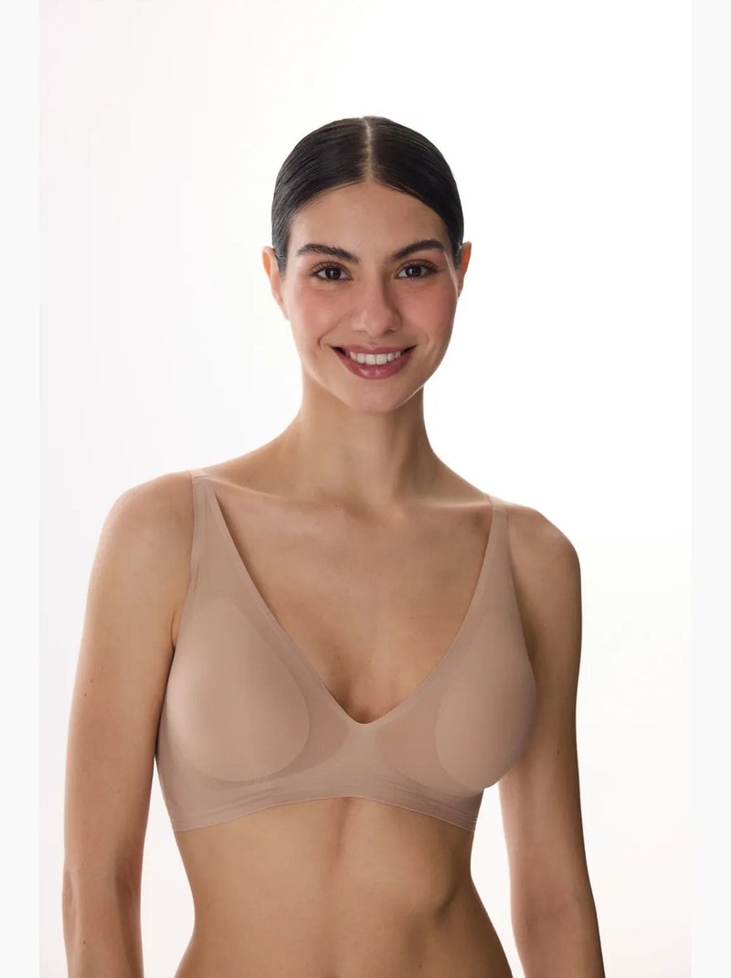 Zerogram décolleté soutien-gorge rembourré penti Beige argile - Kiabi