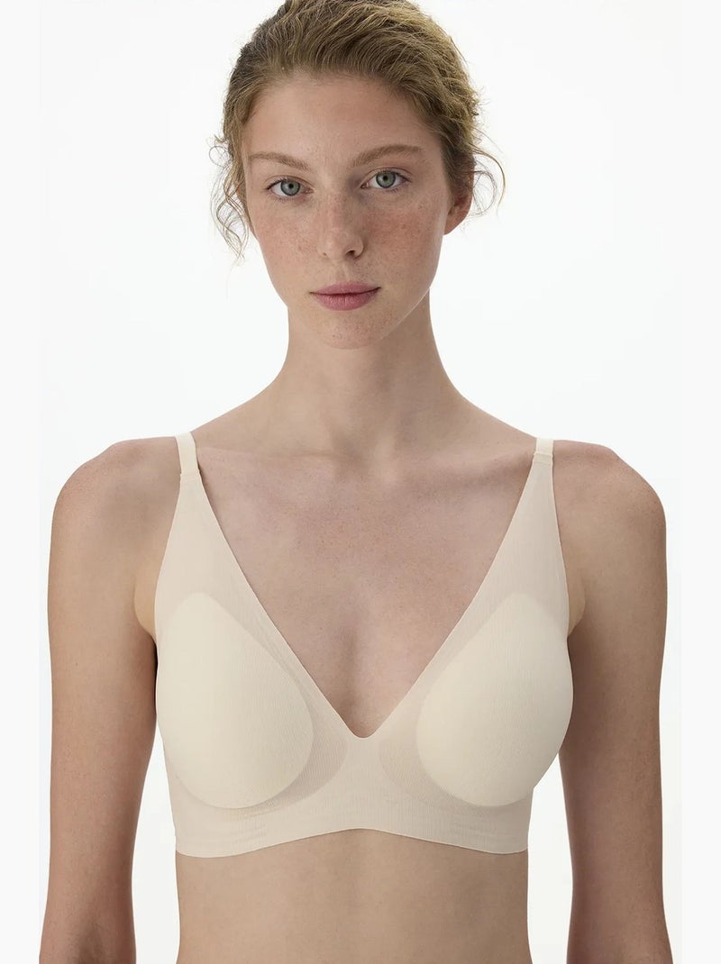 Zerogram décolleté soutien-gorge rembourré penti Beige clair - Kiabi