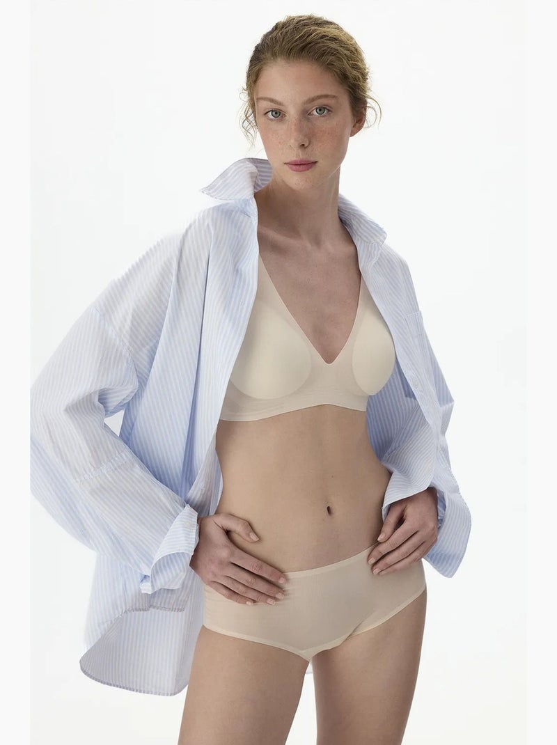 Zerogram décolleté soutien-gorge rembourré penti Beige clair - Kiabi