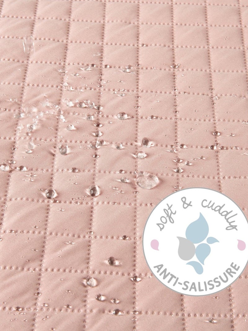 Zeshoekig waterdicht boxkleed met rand 'Roba Style' Roze - Kiabi