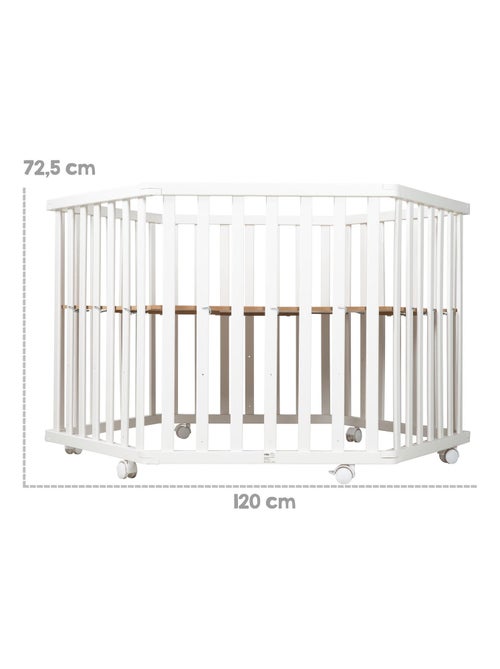Zeshoekige houten babybox met boxkleed en matras met afneembare hoes 'Roba Style' ROBA - Kiabi Zeshoekige houten babybox met boxkleed en matras met afneembare hoes 'Roba Style' ROBA - Kiabi