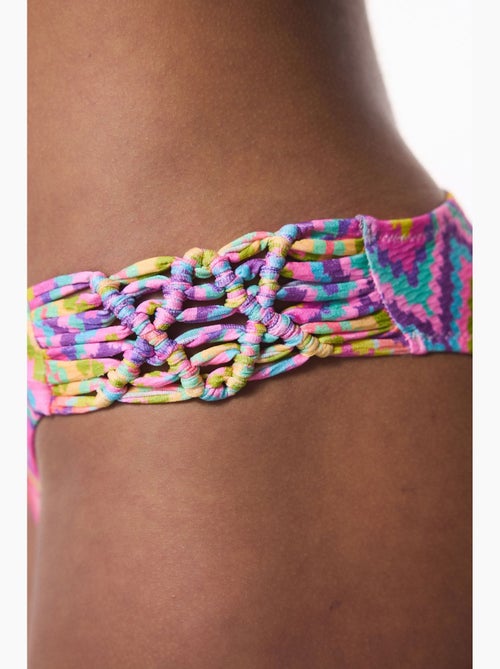Zigzag macramé bikinibroekje met lage taille penti - Kiabi Zigzag macramé bikinibroekje met lage taille penti - Kiabi
