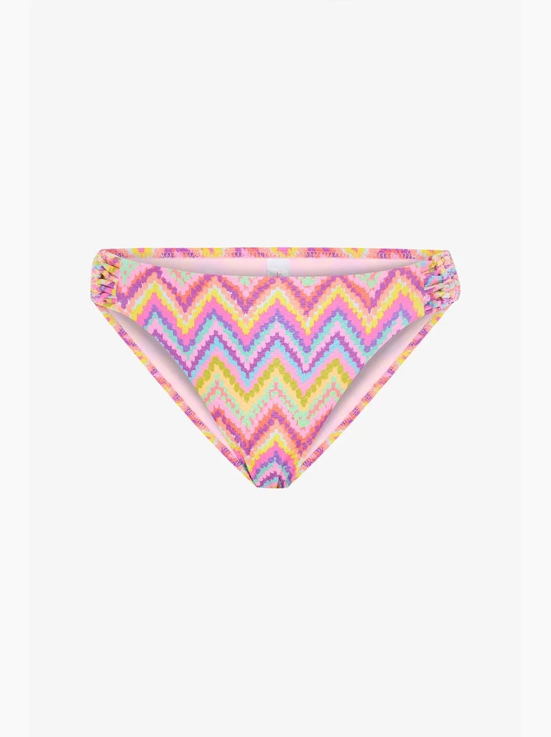 Zigzag macramé bikinibroekje met lage taille penti Fluorroze - Kiabi