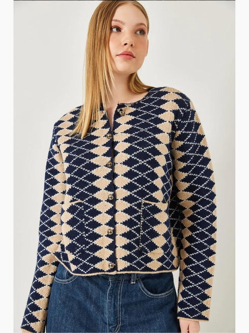 Zij argyle patroon gebreid vest lucci - Kiabi Zij argyle patroon gebreid vest lucci - Kiabi