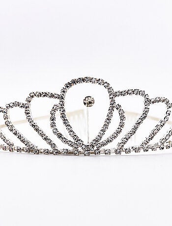 Zilveren parel tiara kind prinsessen kostuum