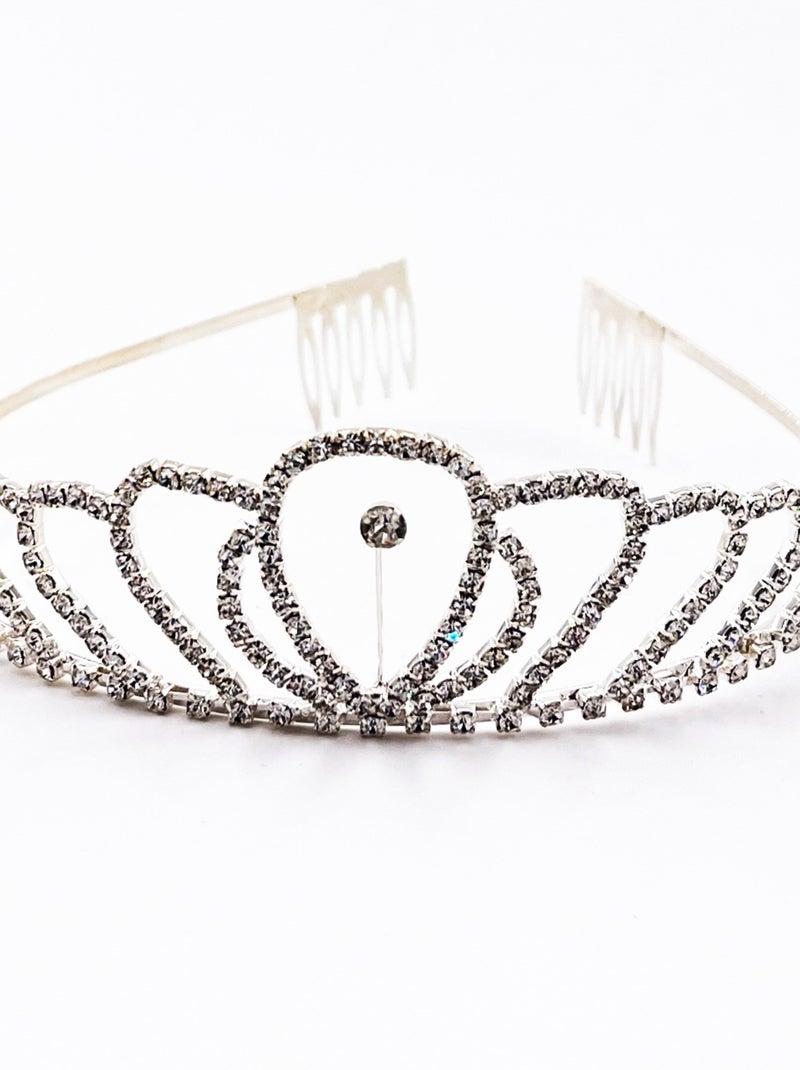 Zilveren parel tiara kind prinsessen kostuum Zilverkleurig - Kiabi