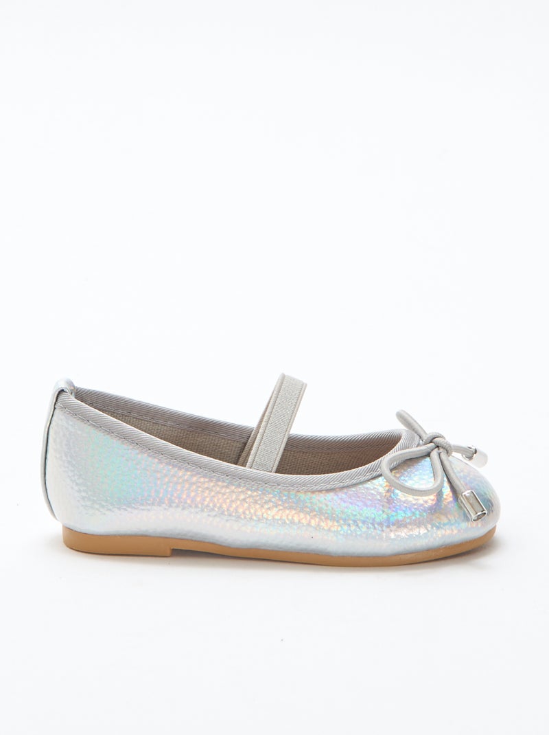 Zilverkleurige ballerina's Grijs - Kiabi
