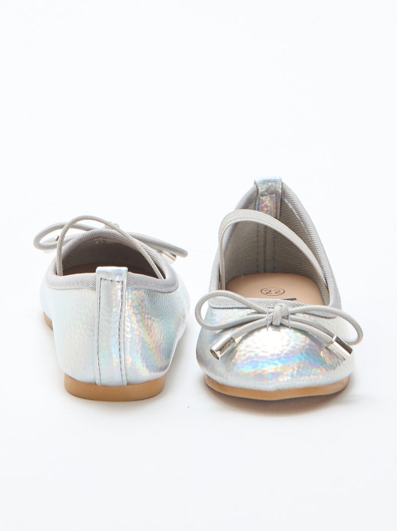 Zilverkleurige ballerina's Grijs - Kiabi