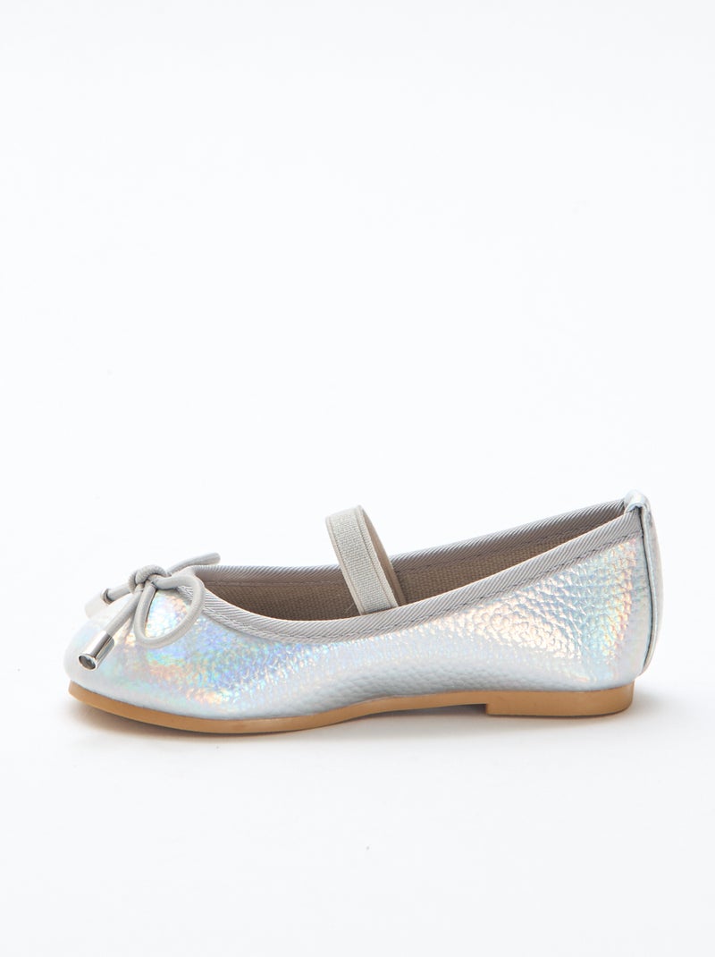 Zilverkleurige ballerina's Grijs - Kiabi