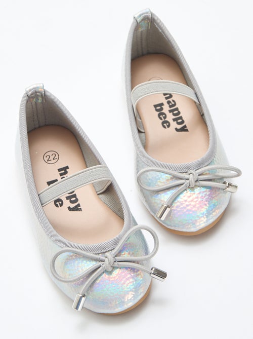 Zilverkleurige ballerina's - Kiabi