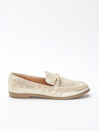 Zilverkleurige loafers met pailletten