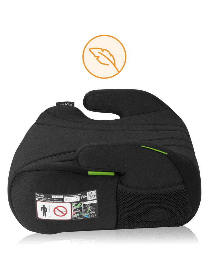 Zittingsverhoger LIONELO Luuk i-Size - 125-150 cm - Groep 3 (22-36 kg) - Lichtgewicht Zwart - Kiabi