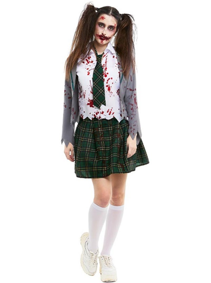 Zombie schoolmeisjeskostuum met jasje Multicolor - Kiabi