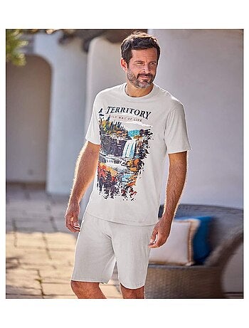 Zomerpyjama met ronde hals Nature - ATLAS FOR MEN