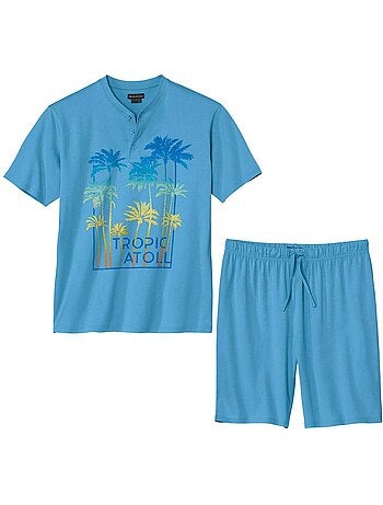 Zomerpyjama met tunesische kraag tropique atoll - atlas for men