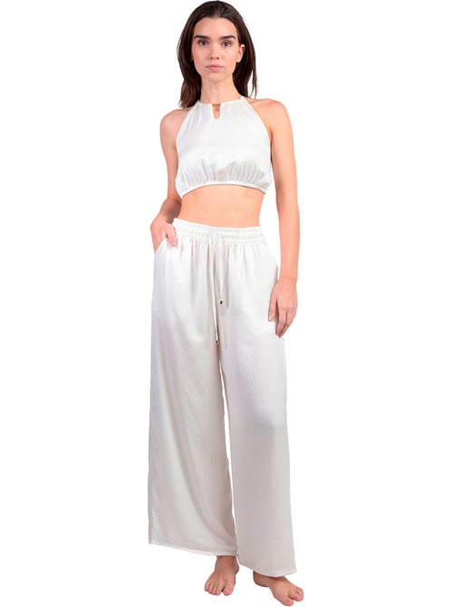 Zomerse satijnen top en broek satinee beach - Kiabi