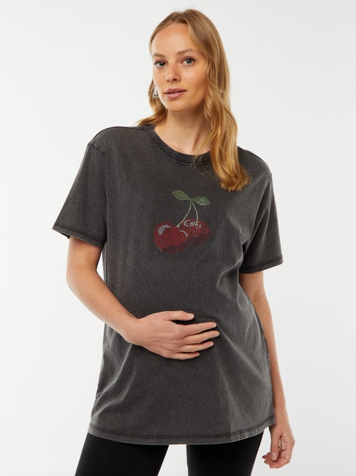 Zwangerschaps-T-shirt met kort mouw 'Only Maternity' - Kiabi