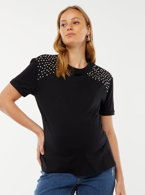 Zwangerschaps-T-shirt met kraaltjes - Kiabi
