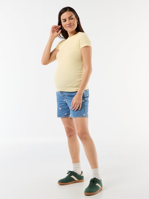 Zwangerschaps-T-shirt van ribstof - Kiabi