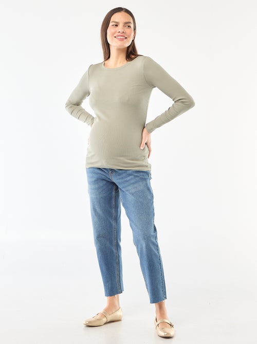 Zwangerschaps-T-shirt van ribstof - Kiabi