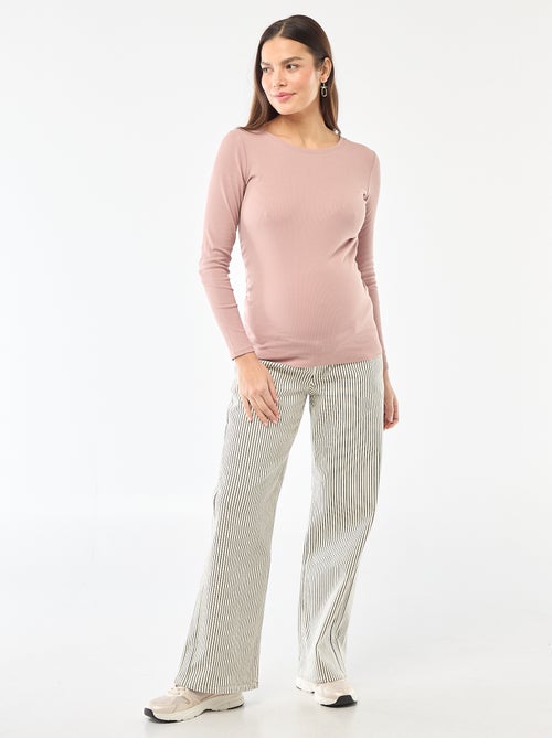 Zwangerschaps-T-shirt van ribstof - Kiabi