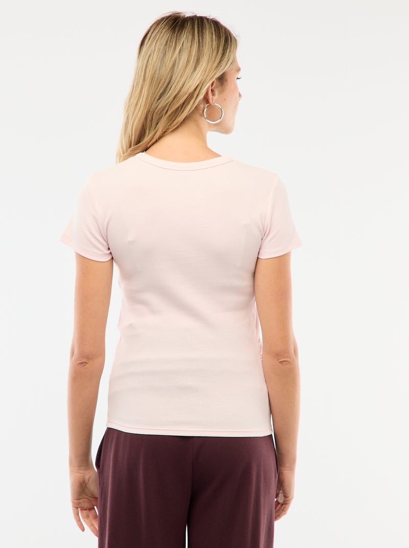 Zwangerschaps-T-shirt van ribstof Rose - Kiabi