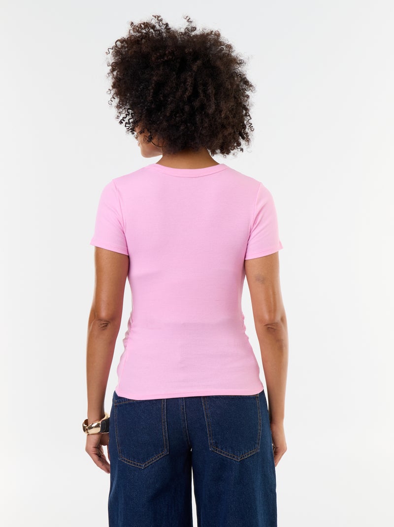 Zwangerschaps-T-shirt van ribstof Rose - Kiabi