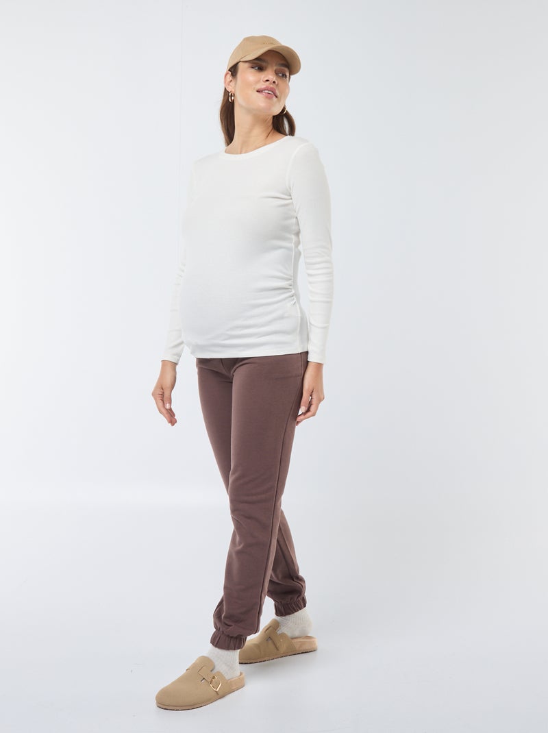 Zwangerschaps-T-shirt van ribstof Wit - Kiabi