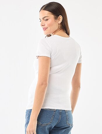 Zwangerschaps-T-shirt van ribstof