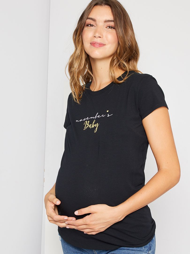 Zwangerschaps-T-shirt ZWART - Kiabi