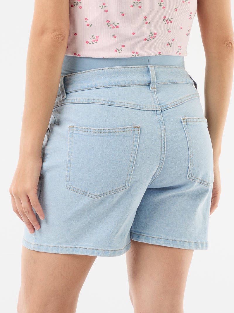 Zwangerschapsbermuda met hoge taille van denim Blauw - Kiabi