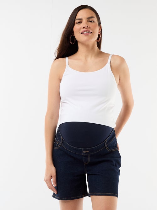 Zwangerschapsbermuda met hoge taille van denim - Kiabi