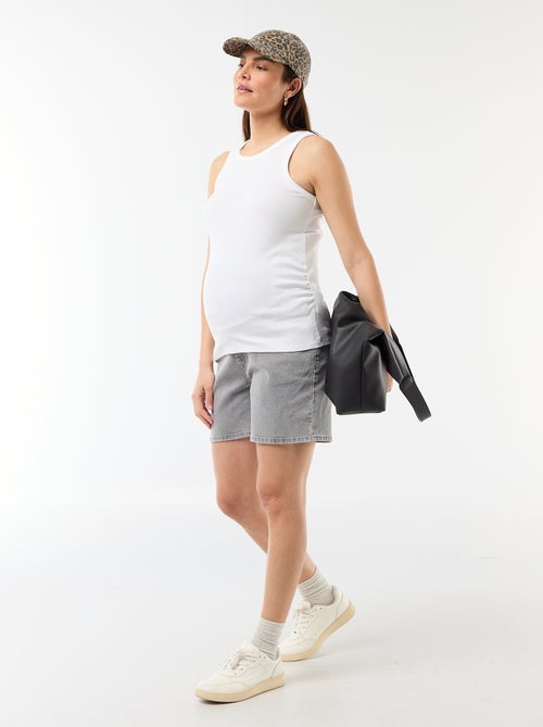 Zwangerschapsbermuda met hoge taille van denim - Kiabi